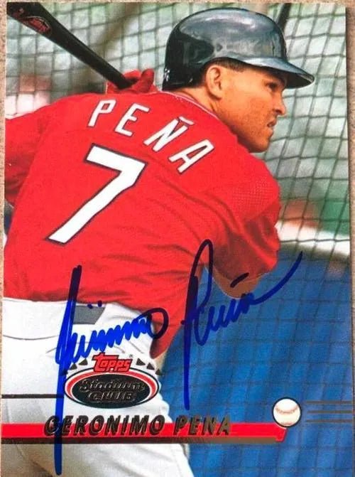 Geronimo Pena Signed 1993 Stadium Club Baseball Card - St Louis Cardinals