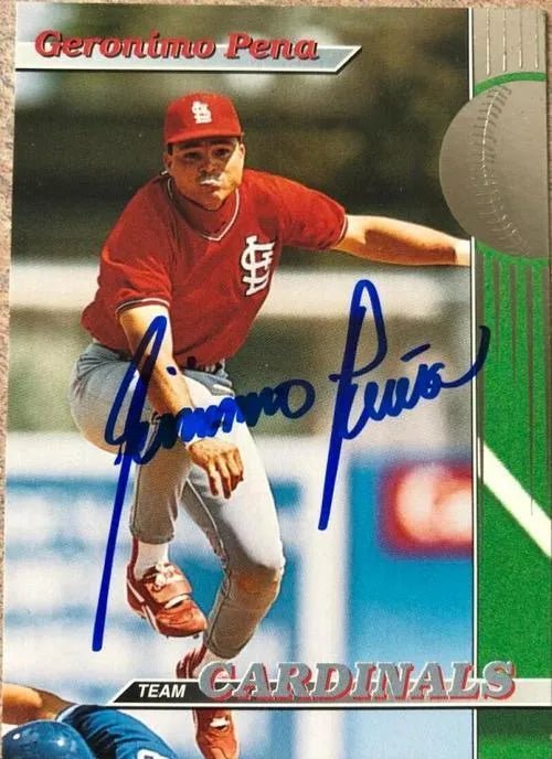 Geronimo Pena Signed 1993 Stadium Club Baseball Card - St Louis Cardinals