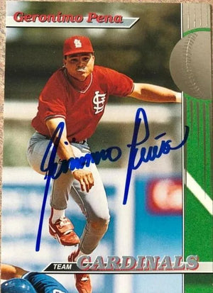 Geronimo Pena Signed 1993 Stadium Club Baseball Card - St Louis Cardinals