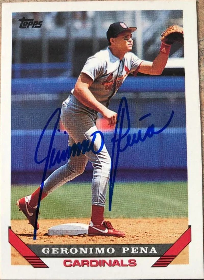 Geronimo Pena Signed 1993 Topps Baseball Card - St Louis Cardinals