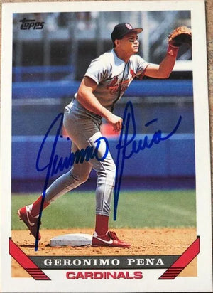 Geronimo Pena Signed 1993 Topps Baseball Card - St Louis Cardinals - PastPros