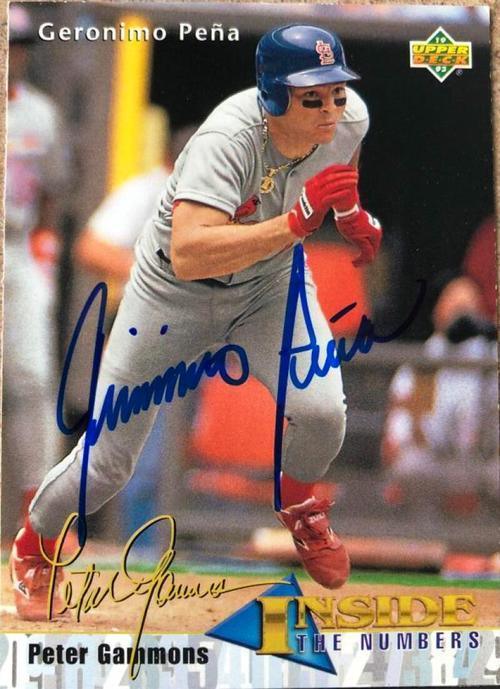 Geronimo Pena Signed 1993 Upper Deck Inside the Numbers Baseball Card - St Louis Cardinals - PastPros
