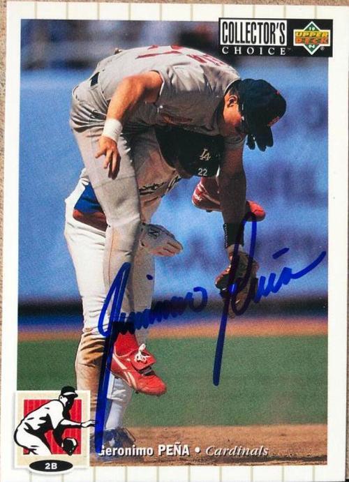 Geronimo Pena Signed 1994 Collector's Choice Baseball Card - St Louis Cardinals - PastPros