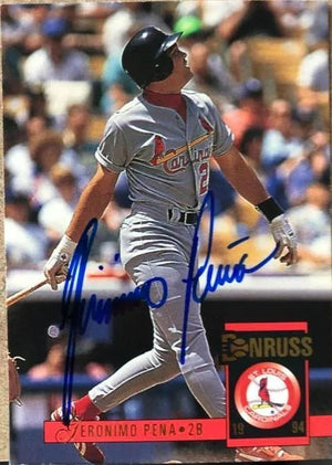 Geronimo Pena Signed 1994 Donruss Baseball Card - St Louis Cardinals