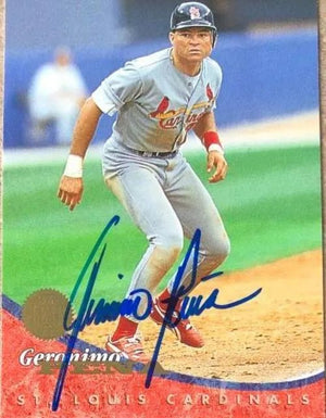 Geronimo Pena Signed 1994 Leaf Baseball Card - St Louis Cardinals