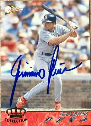 Geronimo Pena Signed 1994 Pacific Crown Baseball Card - St Louis Cardinals - PastPros