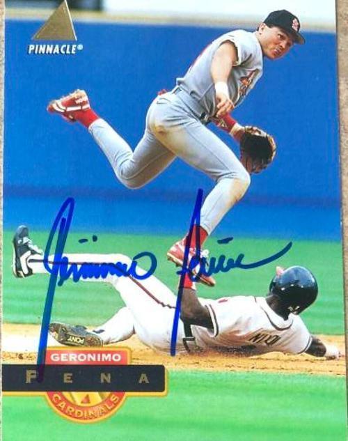 Geronimo Pena Signed 1994 Pinnacle Baseball Card - St Louis Cardinals - PastPros