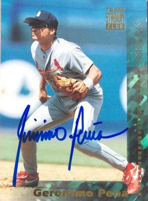 Geronimo Pena Signed 1994 Stadium Club Baseball Card - St Louis Cardinals - PastPros