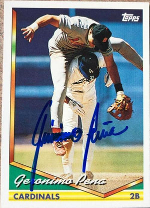 Geronimo Pena Signed 1994 Topps Baseball Card - St Louis Cardinals - PastPros