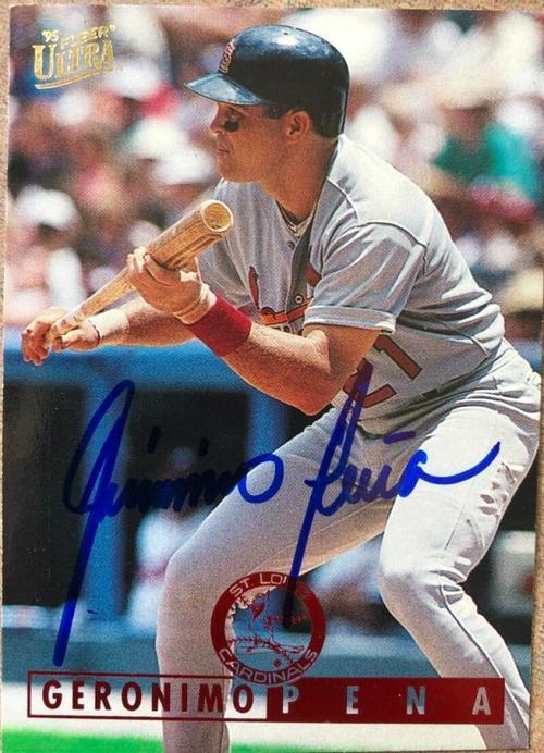Geronimo Pena Signed 1995 Fleer Ultra Baseball Card - St Louis Cardinals - PastPros