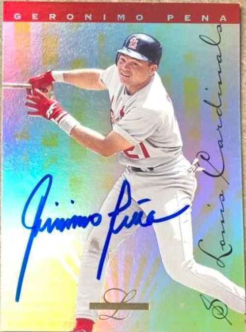 Geronimo Pena Signed 1995 Leaf Limited Baseball Card - St Louis Cardinals - PastPros