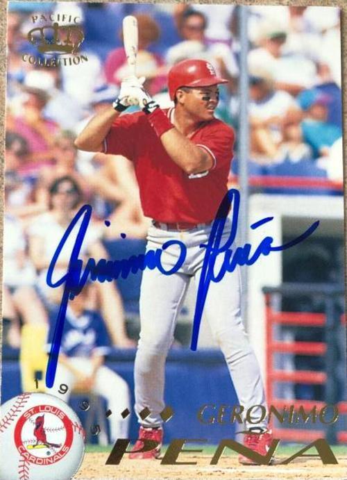 Geronimo Pena Signed 1995 Pacific Baseball Card - St Louis Cardinals - PastPros