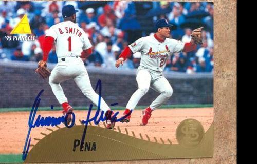 Geronimo Pena Signed 1995 Pinnacle Baseball Card - St Louis Cardinals - PastPros