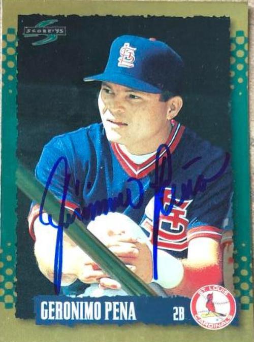 Geronimo Pena Signed 1995 Score Gold Rush Baseball Card - St Louis Cardinals - PastPros