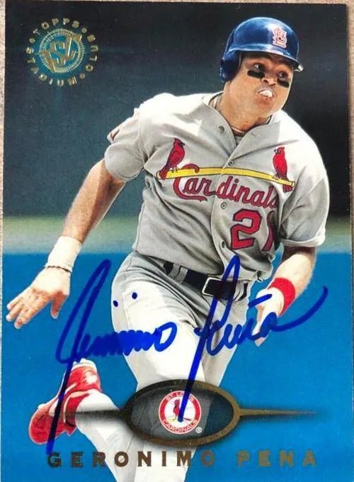 Geronimo Pena Signed 1995 Stadium Club Baseball Card - St Louis Cardinals