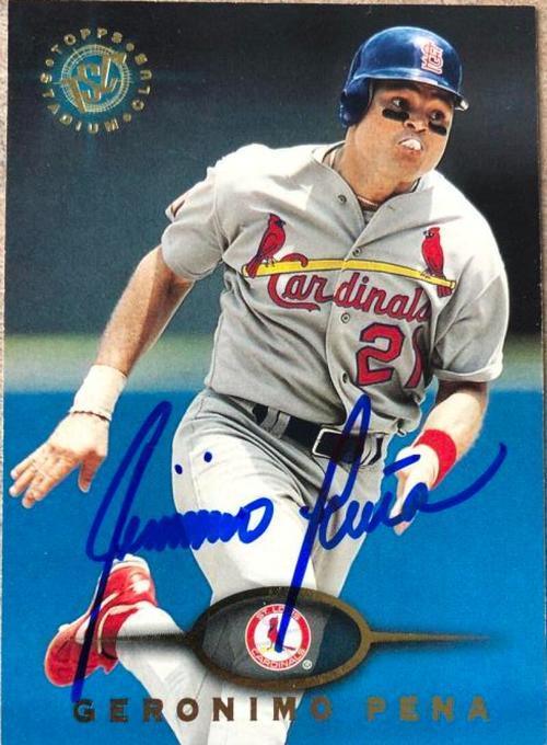 Geronimo Pena Signed 1995 Stadium Club Baseball Card - St Louis Cardinals - PastPros