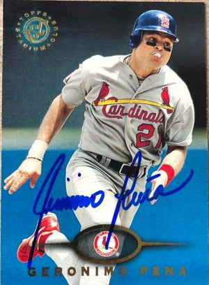 Geronimo Pena Signed 1995 Stadium Club Baseball Card - St Louis Cardinals - PastPros