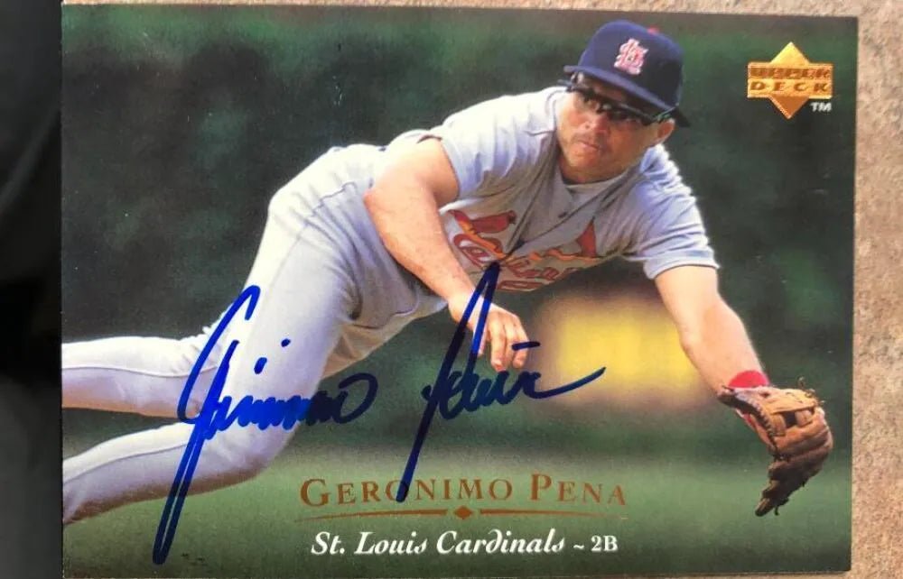 Geronimo Pena Signed 1995 Upper Deck Baseball Card - St Louis Cardinals