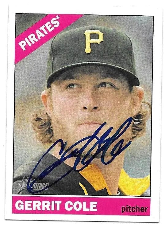 Gerrit Cole Signed 2015 Topps Heritage Baseball Card - Pittsburgh Pirates