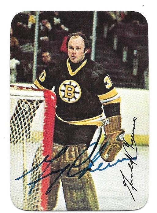 Gerry Cheevers Signed 1978-79 O-Pee-Chee Insert Hockey Card - Boston Bruins - PastPros