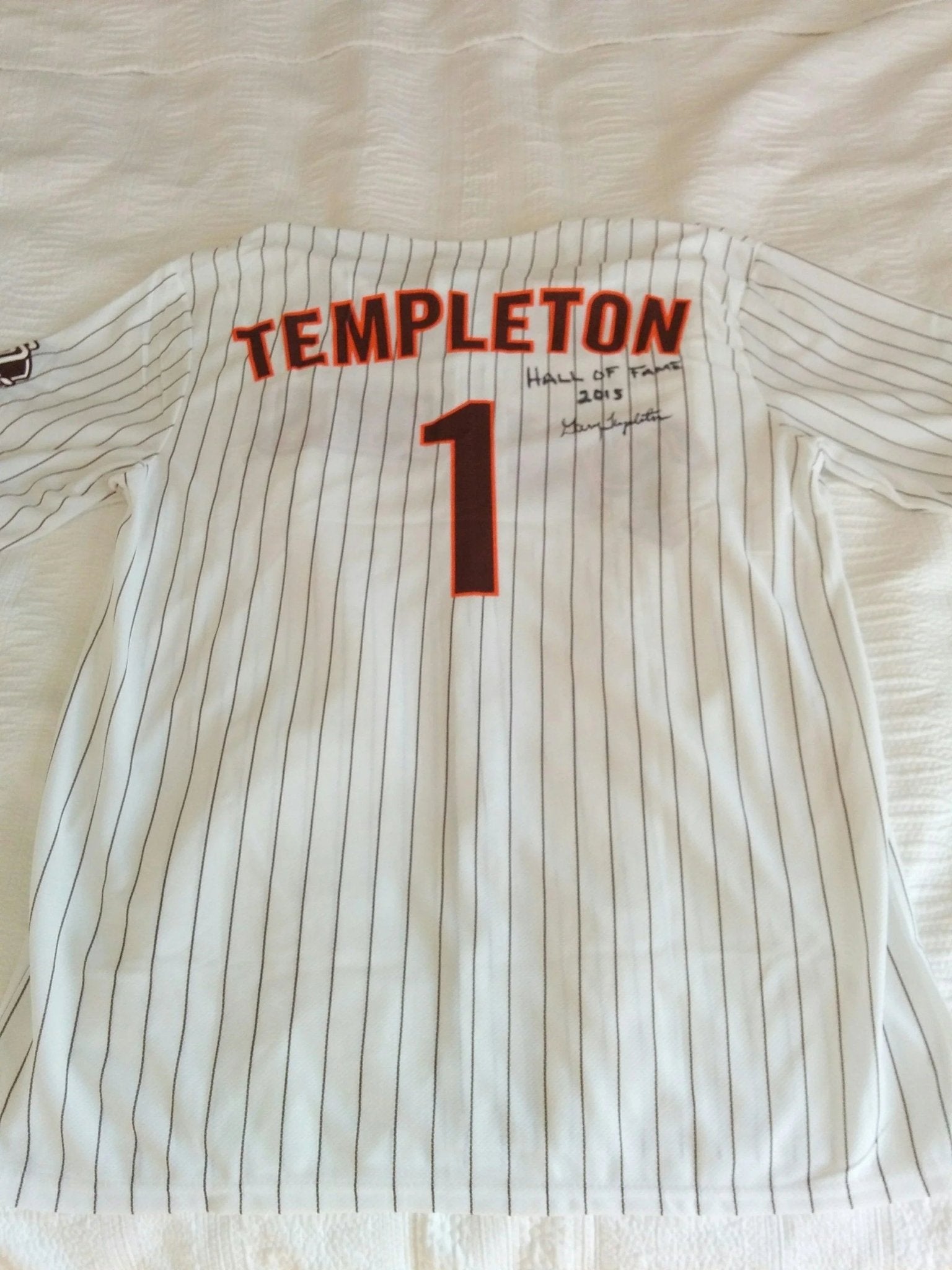 Gerry Templeton Signed Replica Padres Hall of Fame Jersey
