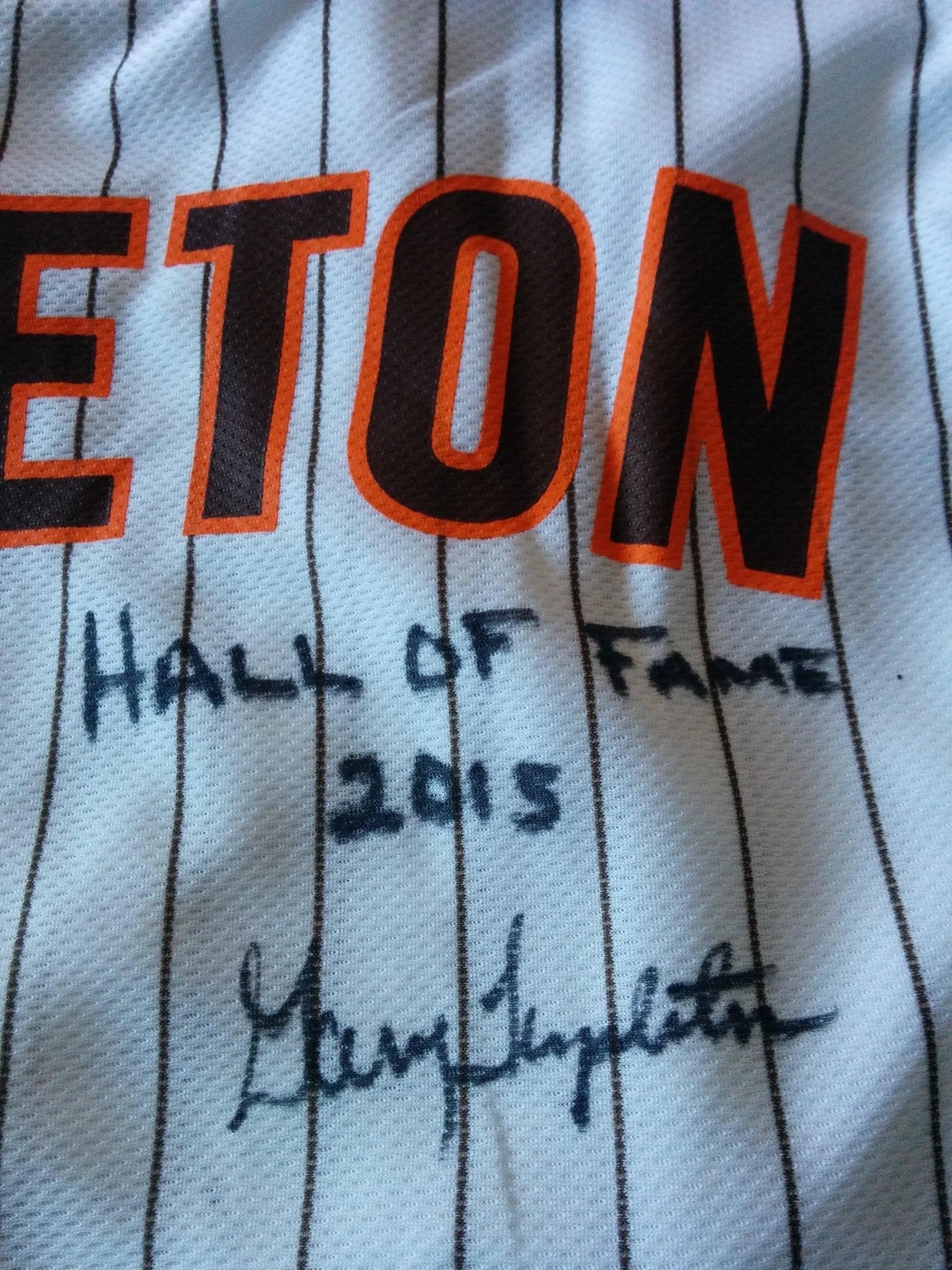 Gerry Templeton Signed Replica Padres Hall of Fame Jersey