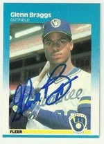 Glenn Braggs Signed 1987 Fleer Baseball Card - Milwaukee Brewers