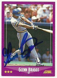 Glenn Braggs Signed 1988 Score Baseball Card - Milwaukee Brewers - PastPros