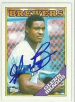 Glenn Braggs Signed 1988 Topps Baseball Card - Milwaukee Brewers