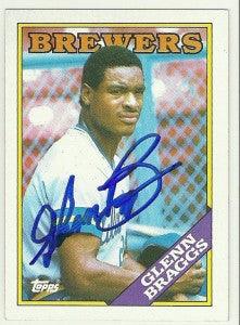Glenn Braggs Signed 1988 Topps Baseball Card - Milwaukee Brewers - PastPros
