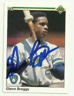 Glenn Braggs Signed 1990 Upper Deck Baseball Card - Milwaukee Brewers