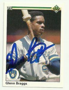 Glenn Braggs Signed 1990 Upper Deck Baseball Card - Milwaukee Brewers - PastPros