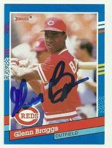 Glenn Braggs Signed 1991 Donruss Baseball Card - Cincinnati Reds