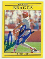 Glenn Braggs Signed 1991 Fleer Baseball Card - Cincinnati Reds - PastPros