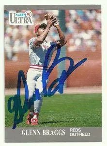 Glenn Braggs Signed 1991 Fleer Ultra Baseball Card - Cincinnati Reds