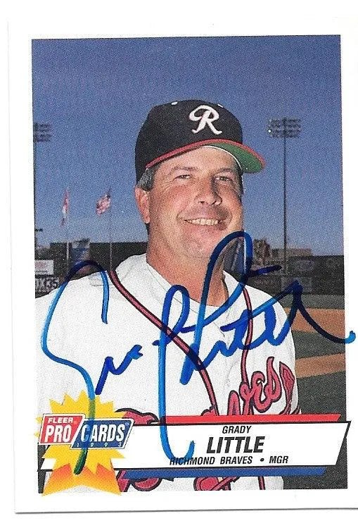 Grady Little Signed 1993 Fleer ProCards Baseball Card - Richmond Braves