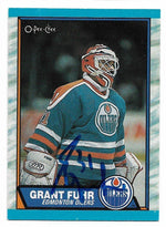 Grant Fuhr Signed 1989-90 O-Pee-Chee Hockey Card - Edmonton Oilers - PastPros