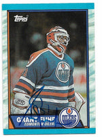 Grant Fuhr Signed 1989-90 Topps Hockey Card - Edmonton Oilers - PastPros