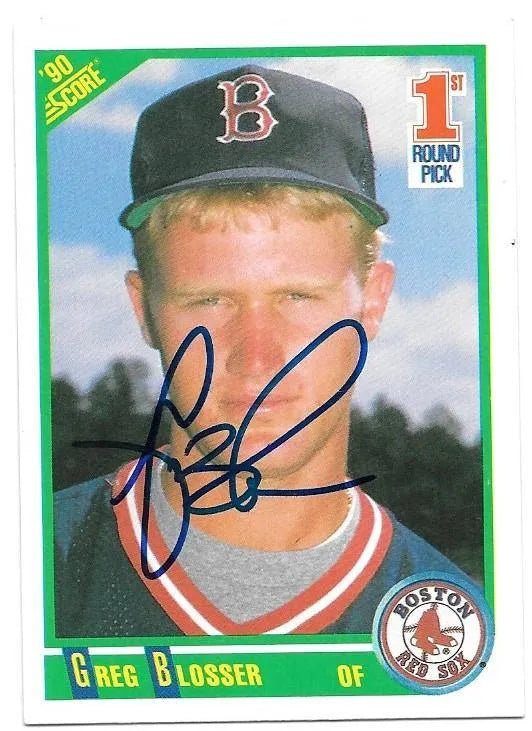 Greg Blosser Signed 1990 Score Baseball Card - Boston Red Sox