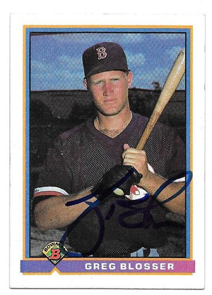 Greg Blosser Signed 1991 Bowman Baseball Card - Boston Red Sox - PastPros