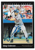 Greg Colbrunn Signed 1993 Pinnacle Baseball Card - Montreal Expos - PastPros