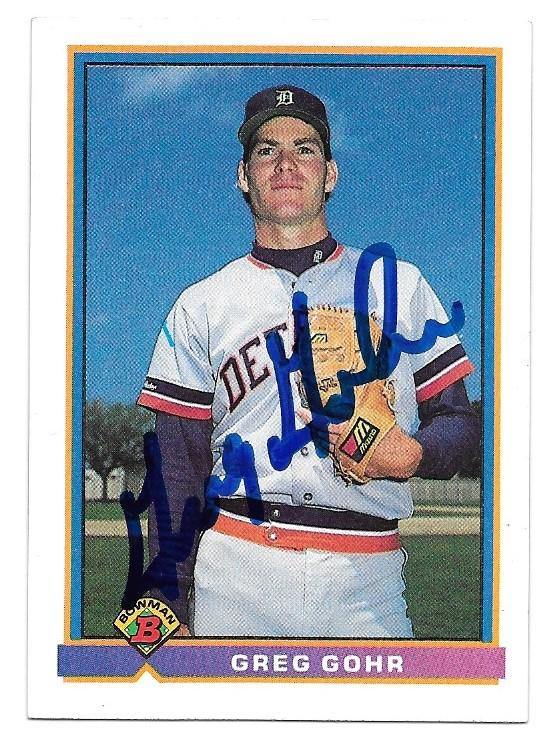 Greg Gohr Signed 1991 Bowman Baseball Card - Detroit Tigers - PastPros
