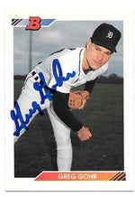 Greg Gohr Signed 1992 Bowman Baseball Card - Detroit Tigers