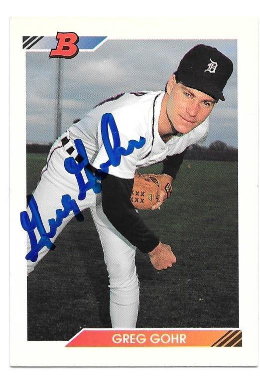 Greg Gohr Signed 1992 Bowman Baseball Card - Detroit Tigers - PastPros