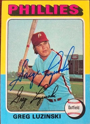 Greg Luzinski Signed 1975 Topps Baseball Card - Philadelphia Phillies