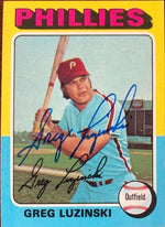 Greg Luzinski Signed 1975 Topps Baseball Card - Philadelphia Phillies - PastPros