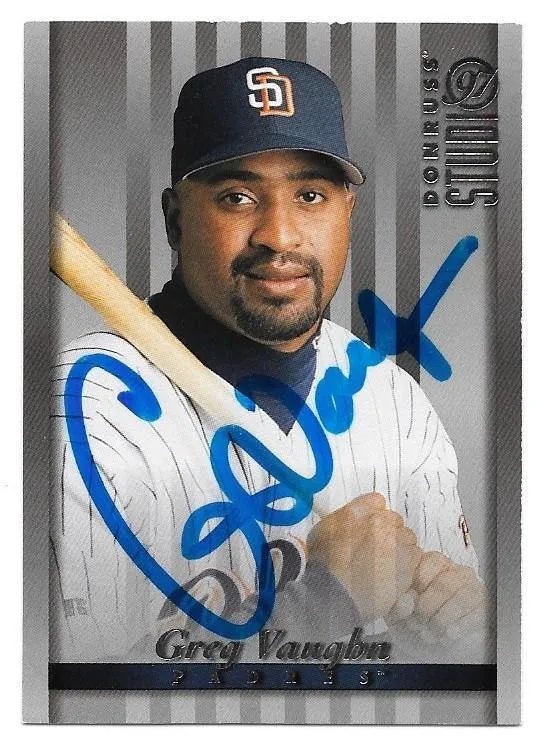 Greg Vaughn Signed 1997 Donruss Studio Baseball Card - San Diego Padres
