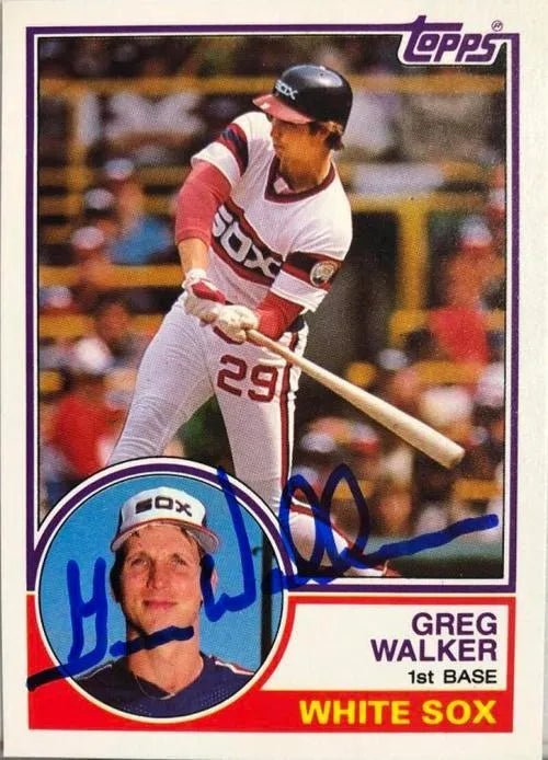 Greg Walker Signed 1983 Topps Baseball Card - Chicago White Sox