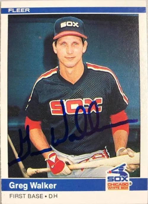 Greg Walker Signed 1984 Fleer Baseball Card - Chicago White Sox