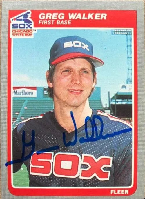 Greg Walker Signed 1985 Fleer Baseball Card - Chicago White Sox